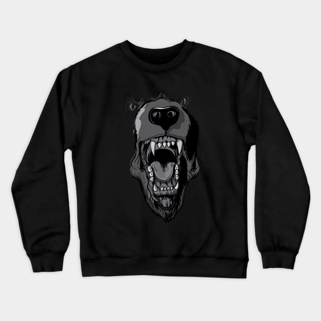 Roaring Grizzly Bear Crewneck Sweatshirt by alifpunk